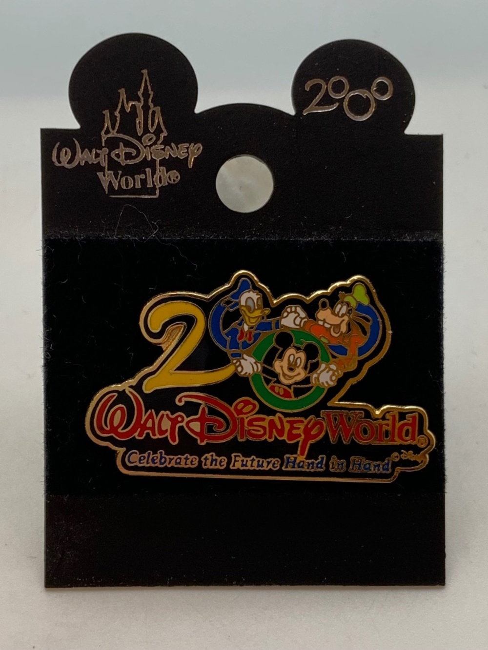 Vintage Disney Parks WDW Celebrate the Future Hand in Hand Character Pin 2000